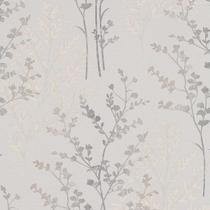 Tapeta ścienna ArtHouse 250404, Fern Motif Silver, motyw paproci, srebro