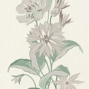 Tapeta ścienna RASCH Selection 508277, biel, kwiaty, botaniczna